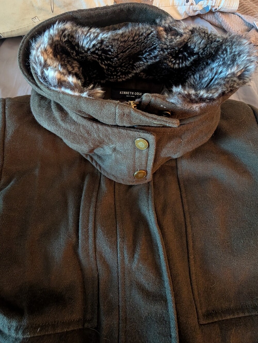 Kenneth Cole Green Wool Coat - Picture 3 of 12